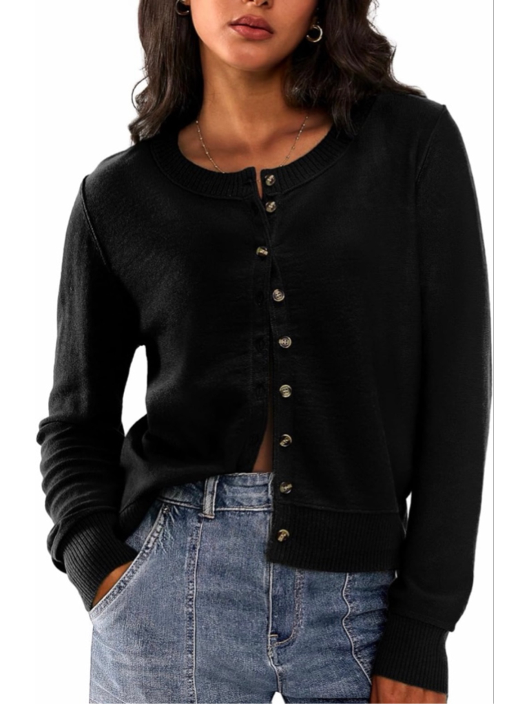 New Cropped Cardigan Sweater Lightweight Knit Wool Button Button Up Cardigan Xl